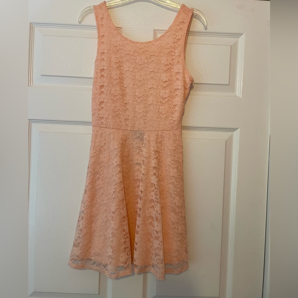 Peach lace dress